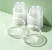 Conteneur alimentaire rond transparent en plastique avec couvercle assorti, plusieurs capacités, pour salade de fruits, céréales, présentoir de détail