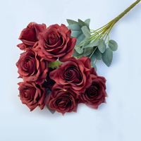 Künstlicher Rosenstrauß Seidenblumen Künstliche Rosen mit 9 Blüten für Hochzeit Party Heimdekoration