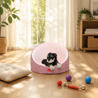 Lit pour chat ovale de luxe en mousse à mémoire de forme, orthopédique, avec logo personnalisé disponible en gros (OEM)