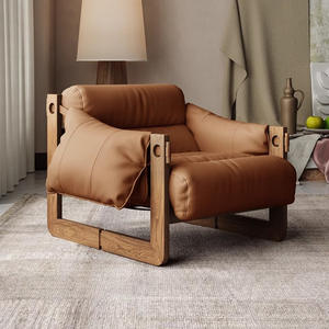 Fauteuil lounge Jersey Island style Wabi Sabi, en bois massif, ergonomique, pour salon - Product Image 4