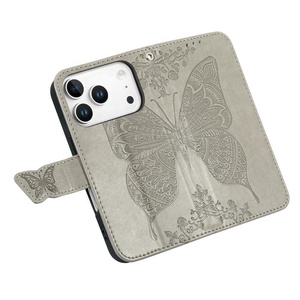 Funda Tipo Cartera para iPhone 18 17 Pro Max, con Tapa Abatible, Ranuras para Tarjetas, Diseño de Mariposa en Relieve, Cuero PU - Product Image 4