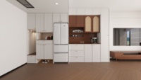 Armoire de Rangement Portable d'Angle à 3 Portes en Bois de Luxe, Penderie Intégrée Moderne pour Chambre à Coucher