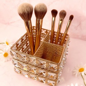 Exquisite Rotating Compartment Metal square <strong>Storage</strong> Box Pen Holder Cosmetic Brush <strong>Remote</strong> <strong>Control</strong> <strong>Storage</strong> - Product Image 2