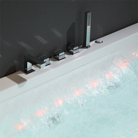 Baignoire SPA autoportante en acrylique de 1,9 m pour 2 personnes, 39 jets pour un confort ultime, rideau d'eau, baignoire à remous profonde