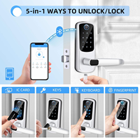 Cerradura Inteligente para Puerta con Huella Digital TTLock Tuya, Aleación de Aluminio, Control por Aplicación, Desbloqueo con Teclado y Contraseña, Tarjeta IC con Huella Digital, OEM