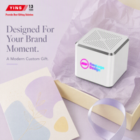 Haut-parleur audio sans fil en forme de cube LED RGB avec logo personnalisé pour les événements de lancement de produits, les cadeaux promotionnels et les kits cadeaux pour les médias