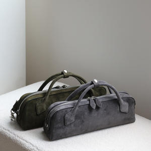 Sac bandoulière carré en cuir véritable haut <span class=keywords><strong>de</strong></span> gamme, design <span class=keywords><strong>de</strong></span> niche, élégant et polyvalent, avec fermeture éclair, couleur unie, pour porté à la main - Product Image 2
