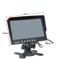 Monitor de aparcamiento Universal HD de 7 pulgadas con parasol, pantalla de marcha atrás de 24V, cámara de respaldo de entrada de vídeo de dos canales para camión