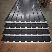 Panneau de toiture en PU de 50 mm, panneau isolé, imperméable, résistant au feu, économie d'énergie, panneaux sandwich pour toiture extérieure