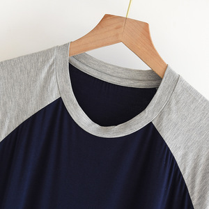 High Quality <strong>Men's</strong> Soft Bamboo Modal Nightgown Cotton Short Sleeve Sleepwear Breathable Knitted Fabric Custom <strong>Nightshirts</strong> <strong>Men</strong> - Product Image 3