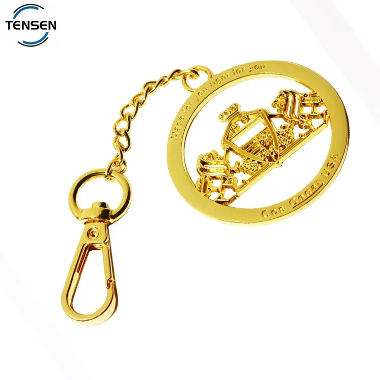 Promotion Fashion Purse Accessory Brand Gold Tags Round Shape Handbags Alloy Logo Key Chains Maker