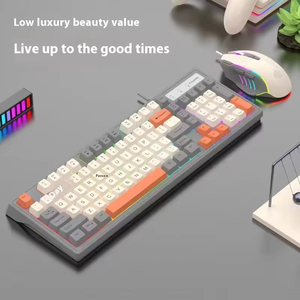 Key Standard Waterproof Gaming E-Sports <b>Wired</b> Keyboard and <b>Mouse</b> Combo Mixed Colors LED Backlit for Laptop in Stock - Product Image 2