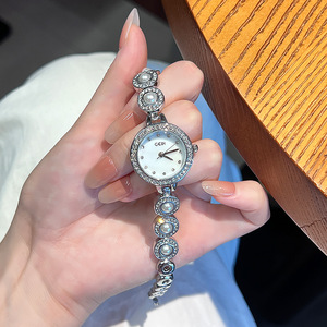 Montre-bracelet vintage élégante, montre de luxe haut de gamme pour femme avec cadran perlé, montre à quartz au toucher haut de gamme - Product Image 3