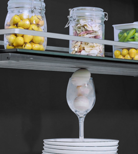 Gabinete de Cocina Inteligente de Madera, Capacidad de Carga de 20 kg, Puertas de Vidrio y Aluminio Negro, Vida Útil de 50 000 Ciclos, Diseño Moderno, Herrajes de Cocina - Product Image 4