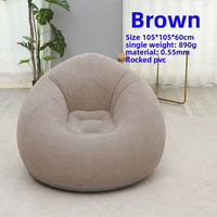 Canapé gonflable moderne en PVC floqué, pliable, robuste, portable, pour la plage, la piscine, le jardin, les voyages, fauteuil inclinable relaxant