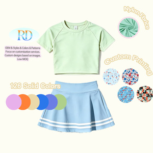 Conjunto de Falda Deportiva para Niñas, Estilo Yoga, con Bordes a Rayas Clásicos, Ropa Deportiva Infantil, Conjunto de <span class=keywords><strong>Dos</strong></span> Piezas para Bebés - Product Image 4