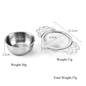 Doppio manico in maglia Fine infusore per tè in acciaio inox 304 oro palla foglia di tè per il tè sfuso - Product Image 2