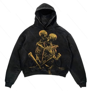Nouveau crâne rue Hip Hop adolescent vêtements Vintage <span class=keywords><strong>sweat</strong></span> à capuche surdimensionné <span class=keywords><strong>mode</strong></span> blanc concepteur haute qualité coton sweats à capuche - Product Image 5
