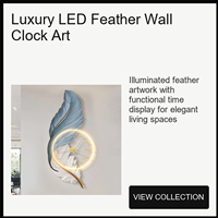 Horloge murale LED en forme de plume, horloge artistique lumineuse pour salon, salle à manger, hôtel, salon, projets d'intérieur contemporains