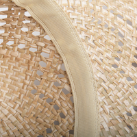 JAKIJAYI OEM Chic soleil plage été femmes surdimensionné grand bord effiloché mer herbe disquette chapeau de paille couleur naturelle rétro Sombrero