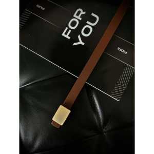 Cinturón para mujer Fiori con hebilla cuadrada de aleación, estilo casual, cuero PU, color marrón para ti - Product Image 1