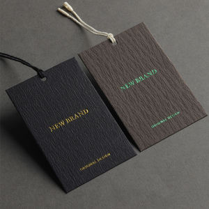 Hot Custom Printed Logo Luxury Hanging Labels Logo <span class=keywords><strong>Tags</strong></span> Ropa Hang Tag Jacket Business Reciclable - Product Image 2