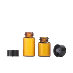 1ml 2ml 3ml Glass Essential Oil Bottle Refillable Mini Amber Perfume Bottle Glass Dispenser Bottles for Oils Essentials