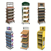 Présentoir à vin sur pied en métal pour supermarché et magasin de proximité, couleur et taille personnalisables