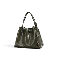 Sacs à main vintage de luxe en cuir véritable avec cordon de serrage, sacs fourre-tout avec diamants, imperméables, pour femmes