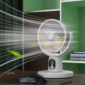 Điều Khiển Từ Xa Có Thể Sạc Lại Sàn Fan Kép Sử Dụng 5 Tốc Độ Lắc Đầu Chiều Cao Có Thể Điều Chỉnh Câm Fan Với Ánh Sáng Ban Đêm - Product Image 2