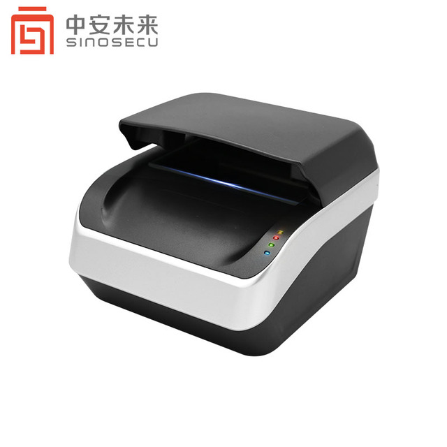 Sinosecu Electronic ID E-Passport Biometric NFC RFID MRZ OCR Reader USB Interface Document Scanner for Hotel Card Kiosk Desk Use