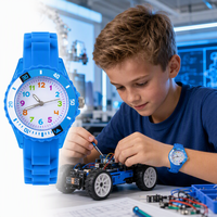 Montres à quartz de luxe en alliage pour enfants, style décontracté, bracelet en silicone coloré, pour garçons et filles, verre 20 mm, pour étudiants et sportifs, vente en gros