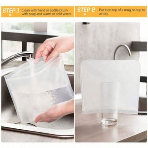 High Quality Eco Friendly Heat Sealable Freezer Reusable <b>Transparent</b> Clear Ziplock Silicone Vacuum Compressed Kitchen Food - Product Image 5