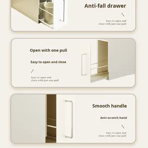 منظم طبقات للمطبخ مع درج خزانة رف تخزين سلة سحب حوض قابل للسحب للخارج أطباق التوابل مصانع الزيوت - Product Image 3