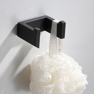 Porte-serviettes mural minimaliste noir en acier inoxydable à barre unique pour salle de bain - Product Image 5