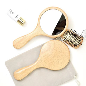 Vòng Dễ Thương Tùy Chỉnh Gỗ Cầm Tay Gương Cầm Tay Di Động Trang Điểm Gương Bằng Gỗ Bán Buôn Biểu Tượng Tùy Chỉnh Với Xử Lý - Product Image 5