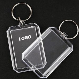 DIY Clear Octagon Acrylic Photo Frame Keychain - Blank Custom Transparent Keyring <b>for</b> Promotional Gifts - Product Image 1