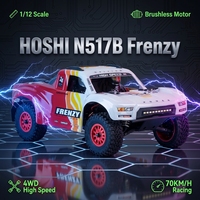 Coche RC HOSHI N517B Frenzy 1/12 sin Escobillas 4WD 70KM/H, Camioneta Todoterreno RTR con ESC Hobbywing 120A y Chasis Metálico