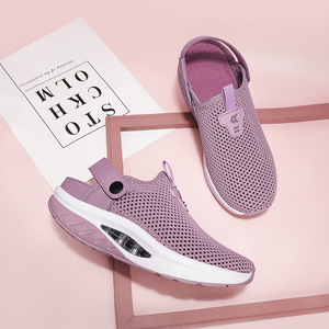 Baskets de sport d'été légères et respirantes pour femmes, confortables, en maille ajourée, style basketball avec amorti - Product Image 5