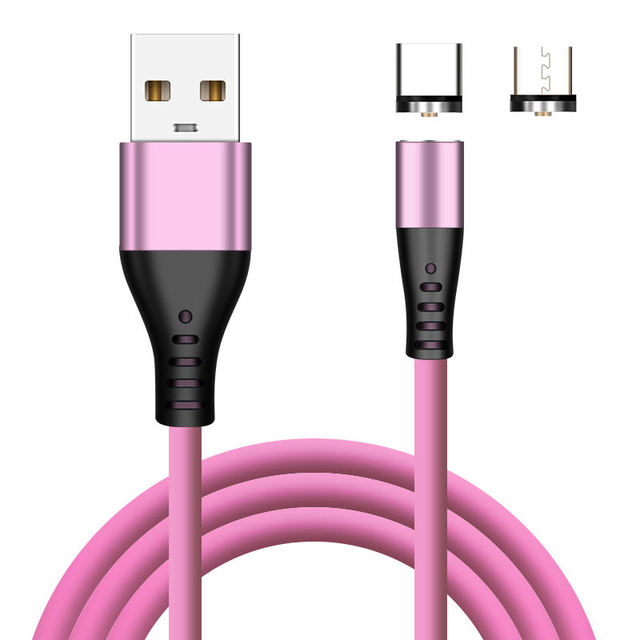 360 Colorful Liquid Silicone Charge Cable 3 In1 USB Magnetic Charing Cable 1M/2M Android Eco-Friendly Magnetic Cables