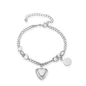 Pulsera de Acero Inoxidable con Corazón en Oro Rosa, Estilo Coreano, Artística y Elegante, Marca Popular Europea y Americana - Product Image 6