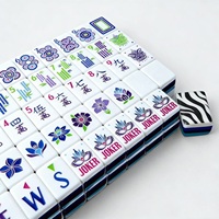 Jeu de Mahjong Américain Moderne en Acrylique Gravé à 4 Couches, Motif Zèbre de Luxe, Pliable, 160 Pièces, Kit de Jeu Familial Premium Portable