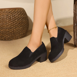 Autumn New Arrival Fashion Plus Size Medium Heel Slip-on Flats Plus Size Retro British <b>Style</b> Women's Shoes - Product Image 4