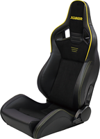 JIABEIR 1039 Sièges de course universels réglables jaune et noir pour simulateur de conduite avec station de jeu et simulateur de glissière