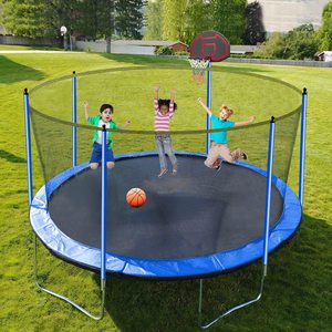 Trampolín Redondo Zoshine de 14 Pies para Niños, sin Resortes, con Red de Seguridad y Opción para Exteriores - Product Image 3
