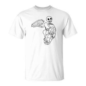 T-shirt Fakie's Pizza Skelly, unisex, taglia media per adulti, stampa grafica, abbigliamento casual - Product Image 1