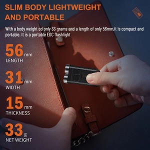 Lampe torche LED super lumineuse 900 lumens, 12 modes, rechargeable, type C, coque fluorescente, mini lampe torche puissante pour porte-clés, extérieur - Product Image 2