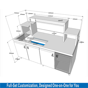 Support custom workbench commercial stainless steel all-in-one operation <b>table</b> - Product Image 2
