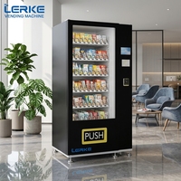Máquina Expendedora LERKE para Bebidas y Aperitivos, Máquinas Expendedoras para Micro Mercados con Sistema Inteligente en la Nube