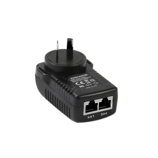 100/1000 mpbs PoE Injector 48V 0.5A 24W Power Over Ethernet Adaptor 802.3af for Security IP Camera, IP Voip Phone and more